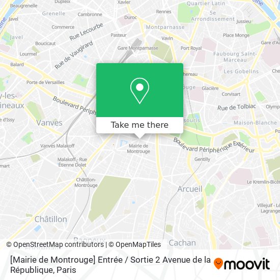 Mapa [Mairie de Montrouge] Entrée / Sortie 2 Avenue de la République