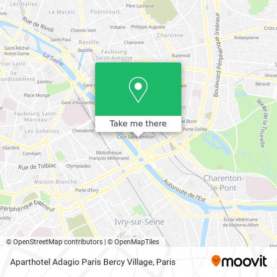 Mapa Aparthotel Adagio Paris Bercy Village