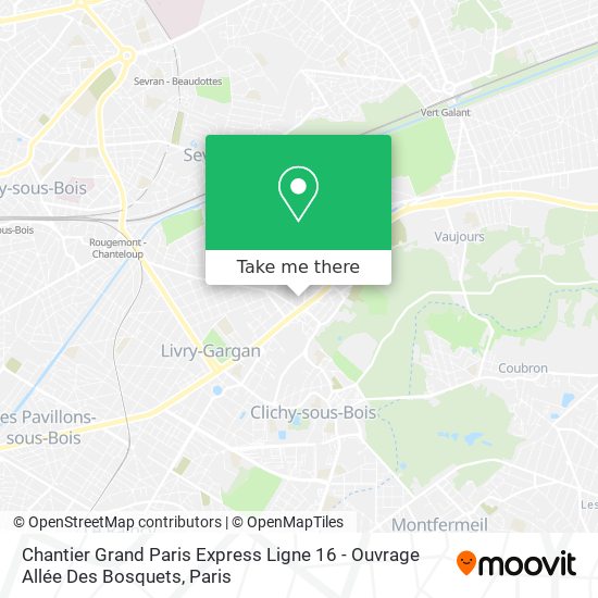 Chantier Grand Paris Express Ligne 16 - Ouvrage Allée Des Bosquets map