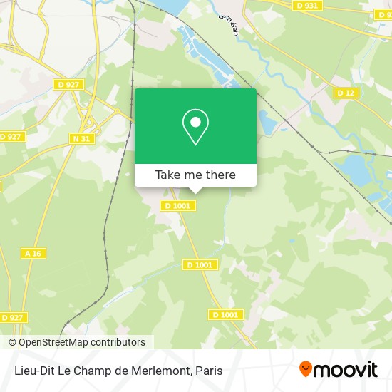 Mapa Lieu-Dit Le Champ de Merlemont