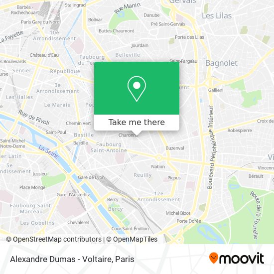 Mapa Alexandre Dumas - Voltaire