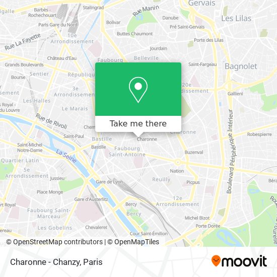 Charonne - Chanzy map