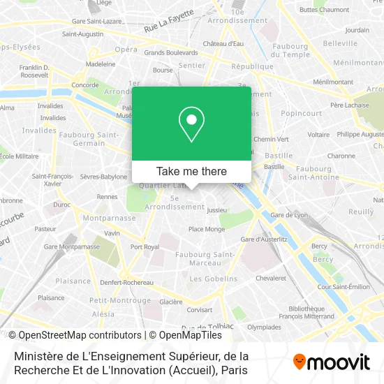 Ministère de L'Enseignement Supérieur, de la Recherche Et de L'Innovation (Accueil) map