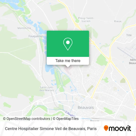 Centre Hospitalier Simone Veil de Beauvais map