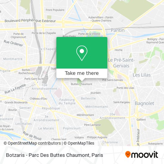 Mapa Botzaris - Parc Des Buttes Chaumont