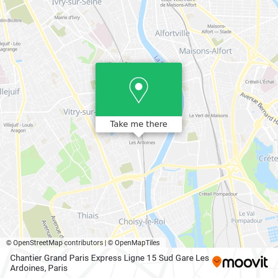 Chantier Grand Paris Express Ligne 15 Sud Gare Les Ardoines map