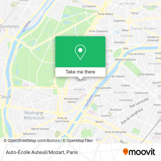 Mapa Auto-École Auteuil/Mozart
