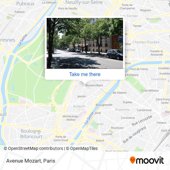 Mapa Avenue Mozart