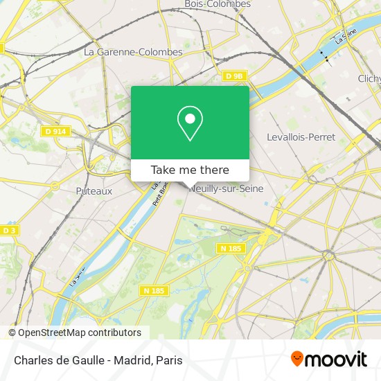Mapa Charles de Gaulle - Madrid
