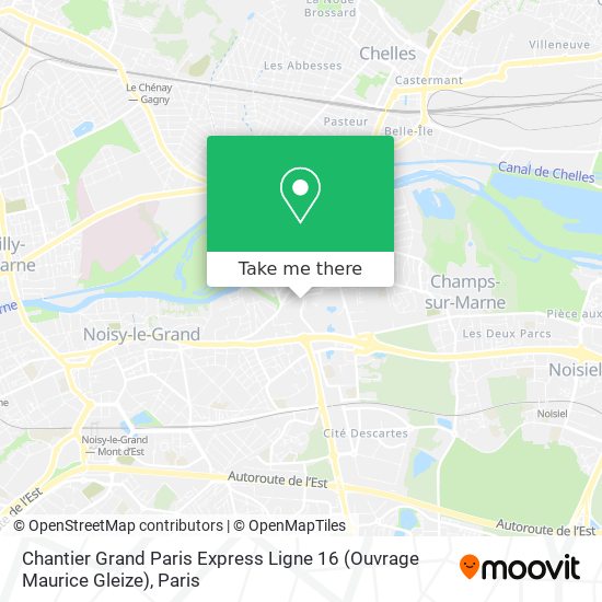Mapa Chantier Grand Paris Express Ligne 16 (Ouvrage Maurice Gleize)