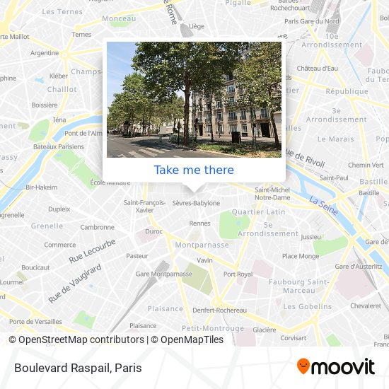 Mapa Boulevard Raspail