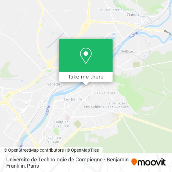 Mapa Université de Technologie de Compiègne - Benjamin Franklin