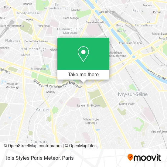 Ibis Styles Paris Meteor map
