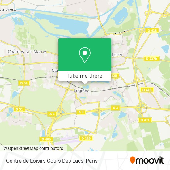 Mapa Centre de Loisirs Cours Des Lacs