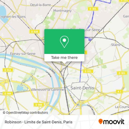 Mapa Robinson - Limite de Saint-Denis