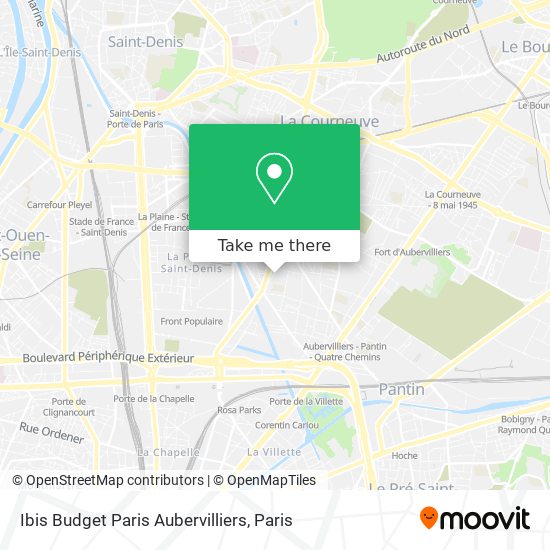 Mapa Ibis Budget Paris Aubervilliers