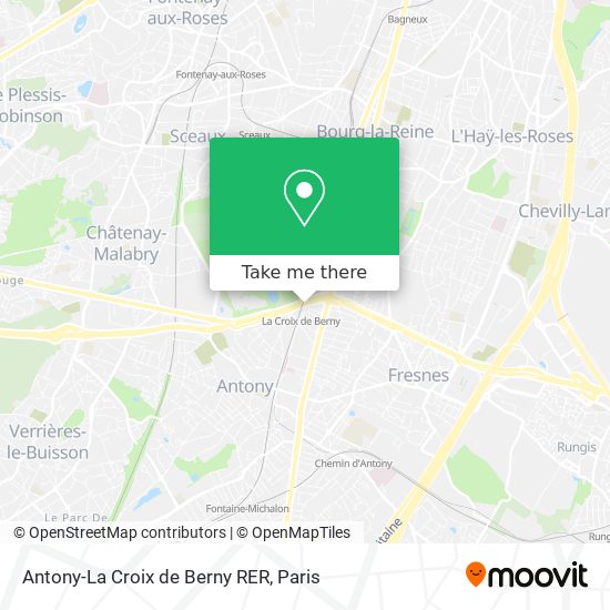 Antony-La Croix de Berny RER map