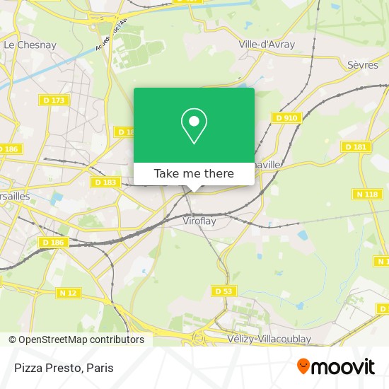 Pizza Presto map