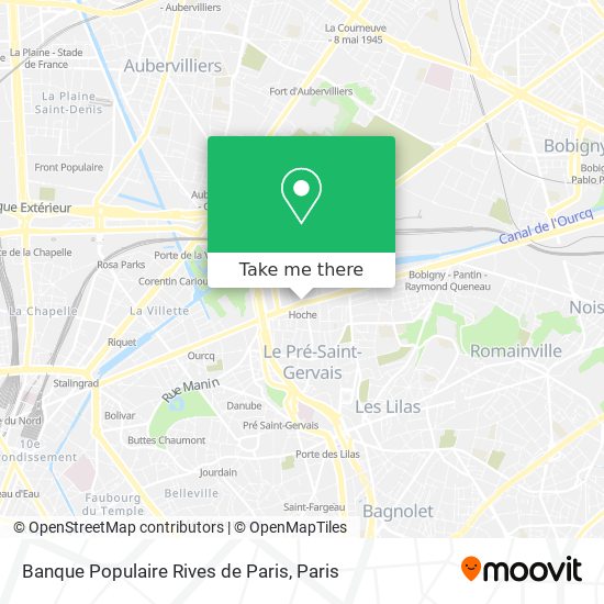 Mapa Banque Populaire Rives de Paris