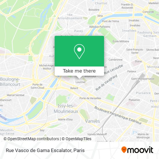 Rue Vasco de Gama Escalator map