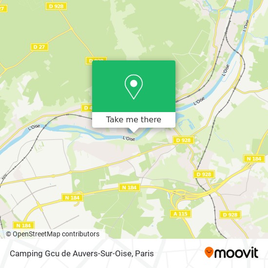 Mapa Camping Gcu de Auvers-Sur-Oise
