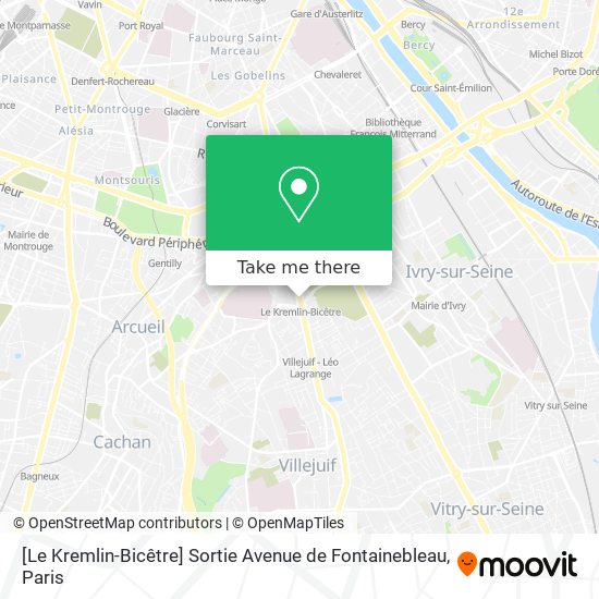 [Le Kremlin-Bicêtre] Sortie Avenue de Fontainebleau map