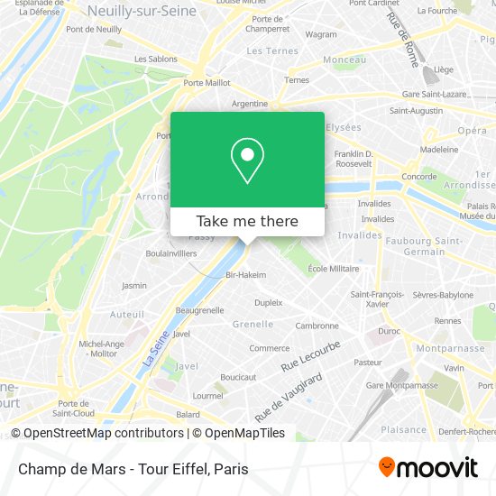 Mapa Champ de Mars - Tour Eiffel