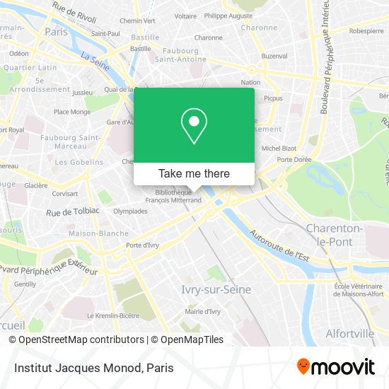 Mapa Institut Jacques Monod