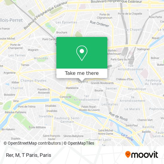 Mapa Rer, M, T Paris