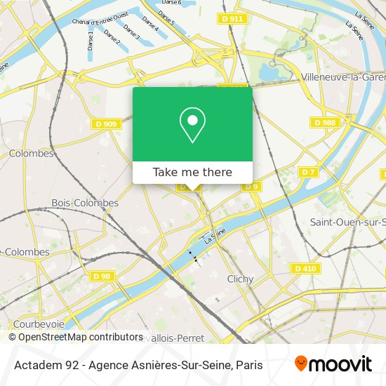 Mapa Actadem 92 - Agence Asnières-Sur-Seine