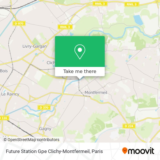 Mapa Future Station Gpe Clichy-Montfermeil
