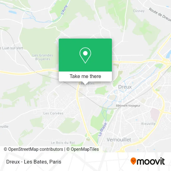 Dreux - Les Bates map