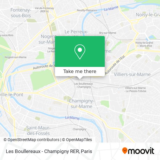 Mapa Les Boullereaux - Champigny RER