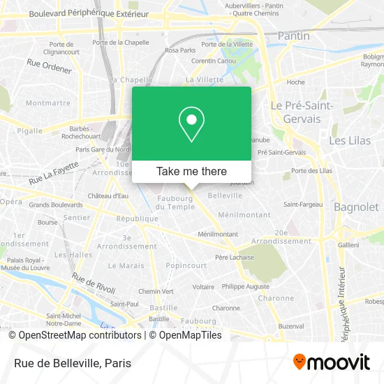 Rue de Belleville map