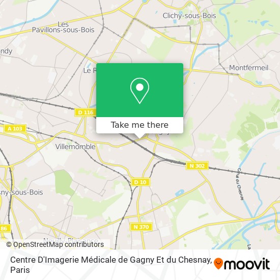 Mapa Centre D'Imagerie Médicale de Gagny Et du Chesnay