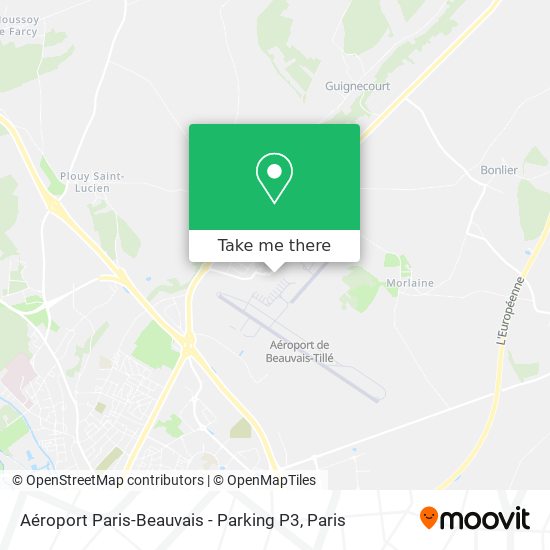 Mapa Aéroport Paris-Beauvais - Parking P3