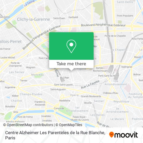 Centre Alzheimer Les Parentèles de la Rue Blanche map