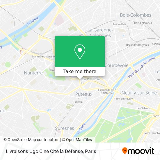 Livraisons Ugc Ciné Cité la Défense map