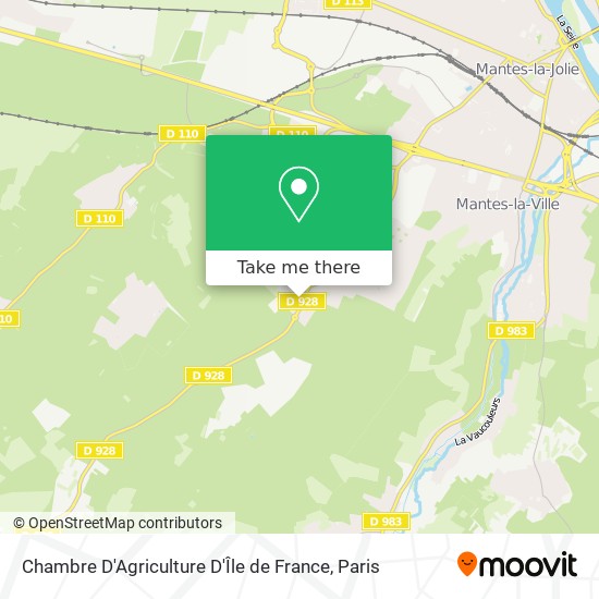 Mapa Chambre D'Agriculture D'Île de France