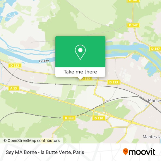 Mapa Sey MA Borne - la Butte Verte