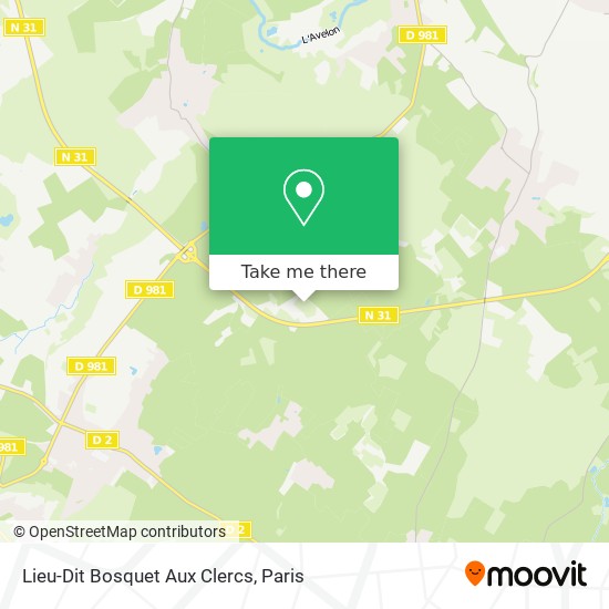 Mapa Lieu-Dit Bosquet Aux Clercs