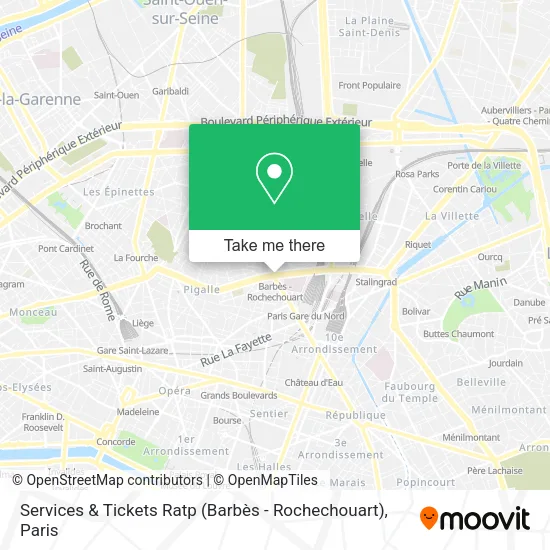 Services & Tickets Ratp (Barbès - Rochechouart) map