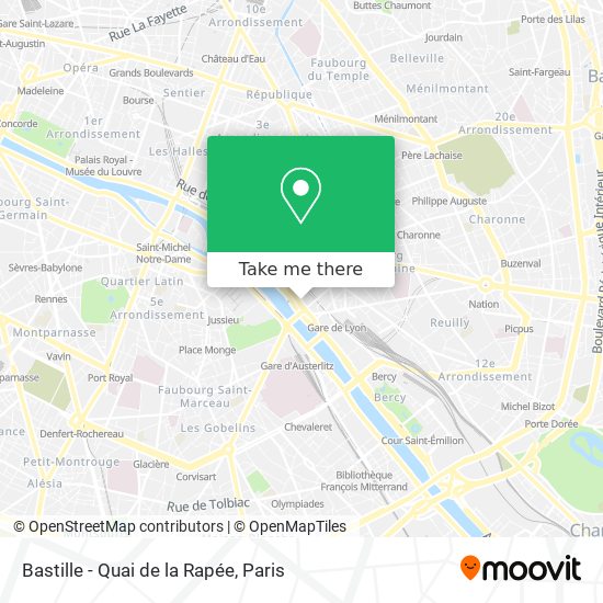 Mapa Bastille - Quai de la Rapée
