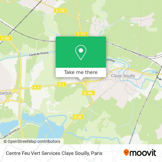 Centre Feu Vert Services Claye Souilly map