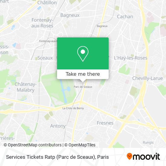 Mapa Services Tickets Ratp (Parc de Sceaux)