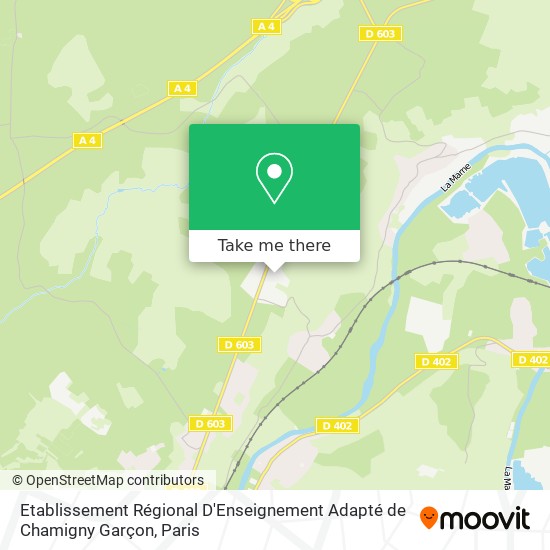 Mapa Etablissement Régional D'Enseignement Adapté de Chamigny Garçon