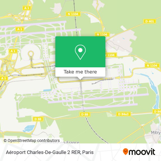 Aéroport Charles-De-Gaulle 2 RER map