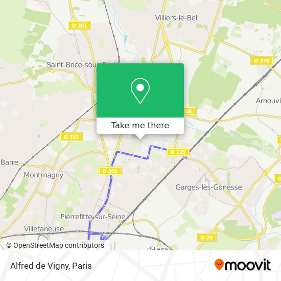 Mapa Alfred de Vigny