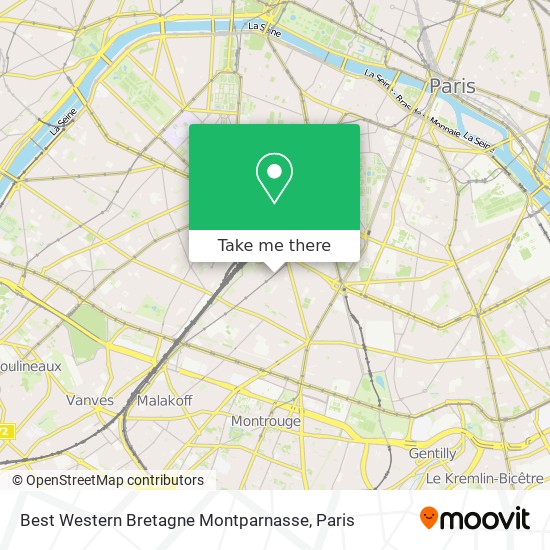 Mapa Best Western Bretagne Montparnasse