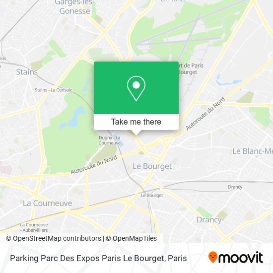 Parking Parc Des Expos Paris Le Bourget map